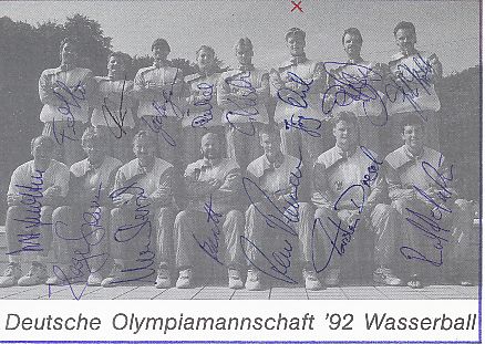 Wasserball  Nationalteam Olympia 1992 Autogrammkarte original signiert 