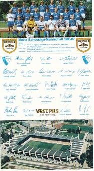 VFL Bochum  1986/1987  Fußball Mannschaftskarte 