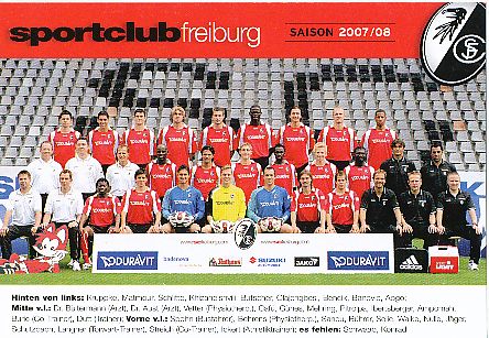 SC Freiburg  2007/2008  Fußball Mannschaftskarte 