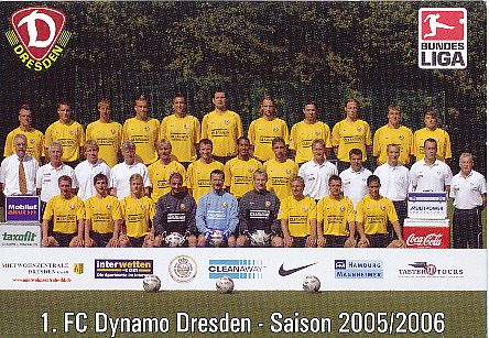 FC Dynamo Dresden   2005/2006  Fußball Mannschaftskarte 