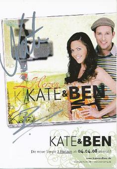 Kate & Ben   Musik  Autogrammkarte  original signiert 