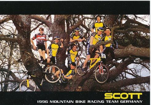 Scott  Mountain Bike 1996  Radsport  Team Mannschaftskarte nicht signiert 