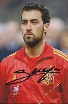 Sergio Busquets   Spanien  Fußball Autogramm Foto original signiert 