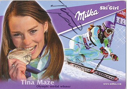 Tina Maze  Slovenien  Ski Alpin  Autogrammkarte original signiert 
