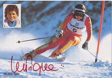 Michaela Figini   Schweiz  Ski Alpin  Autogrammkarte original signiert 