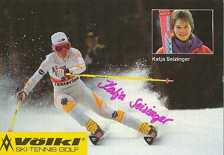 Katja Seizinger  Ski Alpin  Autogrammkarte original signiert 
