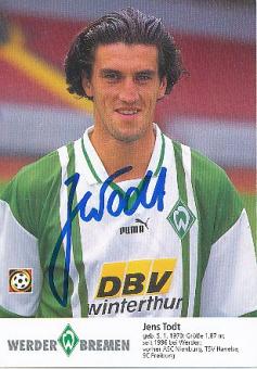 Jens Todt  1996/97  SV Werder Bremen  Fußball  Autogrammkarte original signiert 