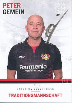 Peter Gemein  Traditionsmannschaft 2018/2019  Bayer 04 Leverkusen  Fußball Autogrammkarte original signiert 
