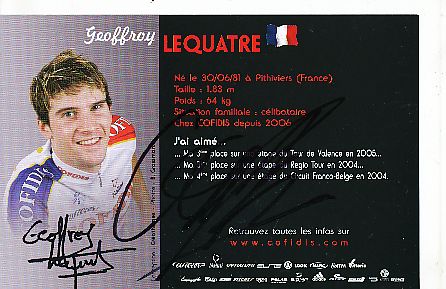 Geoffroy Lequatre  Team Cofidis Radsport  Autogrammkarte original signiert 