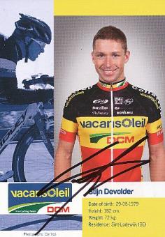 Stijn Devolder  Team Vacansoleil DCM  Radsport  Autogrammkarte original signiert 