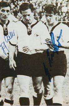 Fritz Walter † 2002 &  Hans Schäfer † 2017  DFB Weltmeister WM 1954 Fußball Autogramm Foto original signiert 