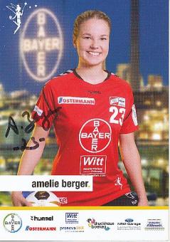 Amelie Berger  2017/2018 Bayer 04 Leverkusen  Frauen Handball Autogrammkarte original signiert 
