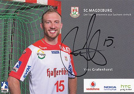 Yves Grafenhorst  2011/2012  SC Magdeburg  Handball Autogrammkarte original signiert 