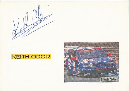 Kieth O'dor † 1995  GB  Formel 1 Auto Motorsport  Autogramm Karte original signiert 