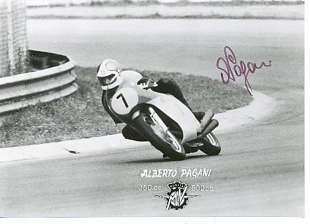 Alberto Pagani † 2017  Italien  Motorrad Sport Autogrammkarte original signiert 