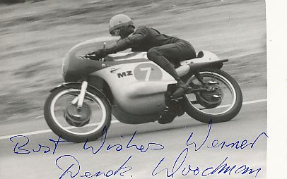Derek Woodman  GB  Motorrad Sport Autogramm Foto original signiert 