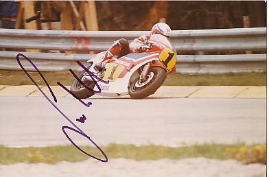 Marco Lucchinelli  Italien  1989  Weltmeister Motorrad Sport Autogramm Foto original signiert 