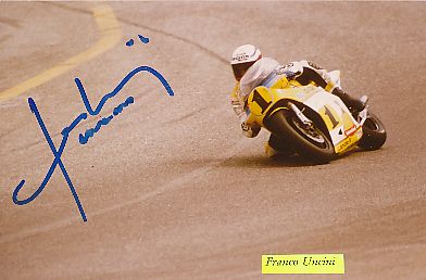 Franco Uncini  Italien  1982  Weltmeister Motorrad Sport Autogramm Foto original signiert 