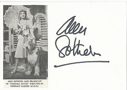 Ann Sothern † 2001  Film & TV Autogramm Karte original signiert 