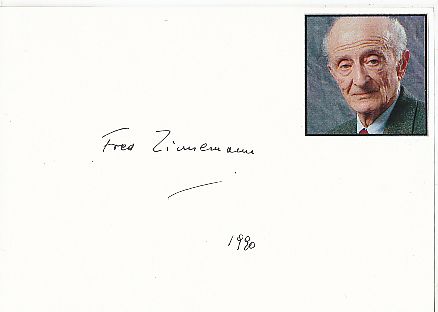 Fred Zinnemann † 1997 Regisseur  Film & TV Autogramm Karte original signiert 