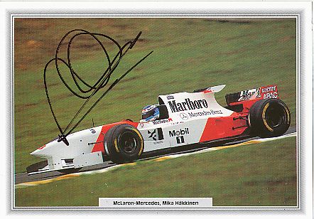 Mika Häkkinen   McLaren  Mercedes   Formel 1 Auto Motorsport  Autogrammkarte  original signiert 