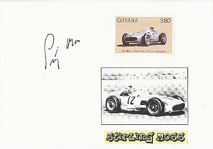 Stirling Moss † 2020  Formel 1  Auto Motorsport  Autogramm Karte  original signiert 