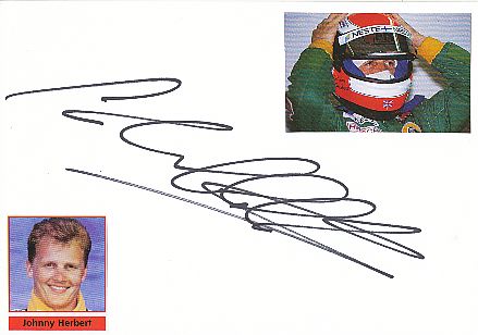 Johnny Herbert  Formel 1  Auto Motorsport  Autogramm Karte  original signiert 