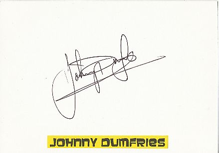 Johnny Dumfries † 2021 GB  Formel 1  Auto Motorsport  Autogramm Karte  original signiert 