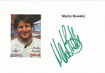 Martin Brundle  GB  Formel 1  Auto Motorsport  Autogramm Karte  original signiert 