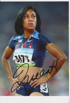 Queen Harrison  USA  Leichtathletik Autogramm Foto original signiert 