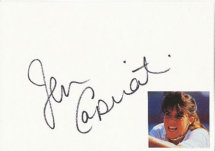 Jennifer Capriati  USA  Tennis Autogramm Karte original signiert 