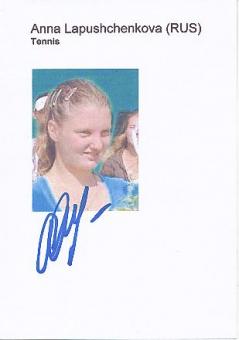 Anna Lapushchenkova  Rußland  Tennis Autogramm Karte original signiert 