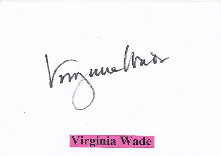 Virginia Wade  GB Wimbledon Sieg 1977  Tennis Autogramm Karte original signiert 