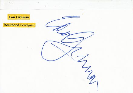 Lou Gramm  Foreigner  Musik  Autogramm Karte original signiert 