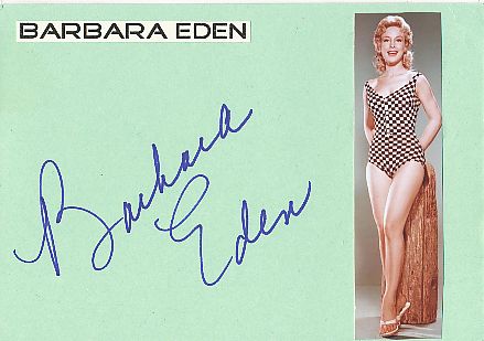 Barbara Eden  USA  Film & TV Autogramm Karte original signiert 