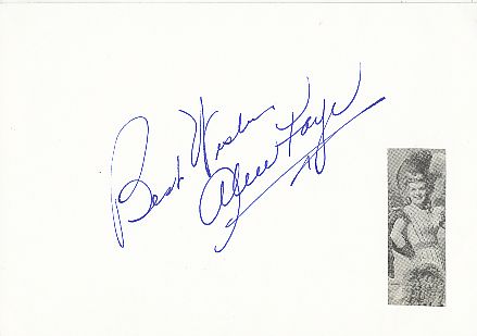 Alice Faye † 1998  USA  Film & TV Autogramm Karte original signiert 
