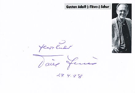 Täve Schur  DDR Weltmeister  1958  Radsport Karte original signiert 