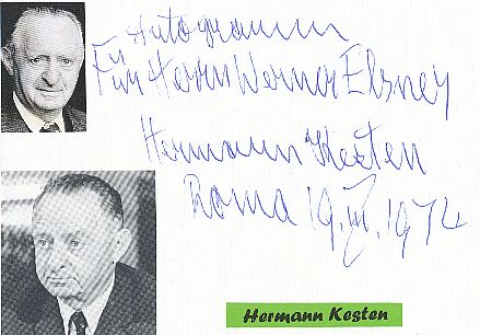 Hermann Kesten † 1996  Schriftsteller  Literatur Karte original signiert 