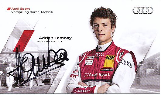 Adrien Tambay  Audi  Auto Motorsport  Autogrammkarte  original signiert 