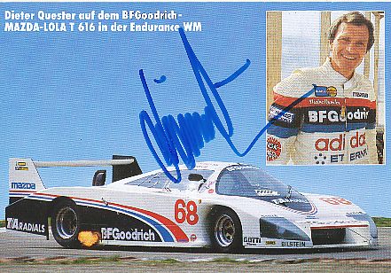 Dieter Quester  Mazda Lola  Auto Motorsport  Autogrammkarte  original signiert 