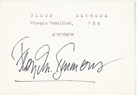 Floyd Simmons † 2008 USA  3.OS Olympia 1948  Leichtathletik  Autogramm Karte original signiert 