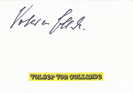 Volker von Collande † 1990   Film & TV Autogramm Karte original signiert 