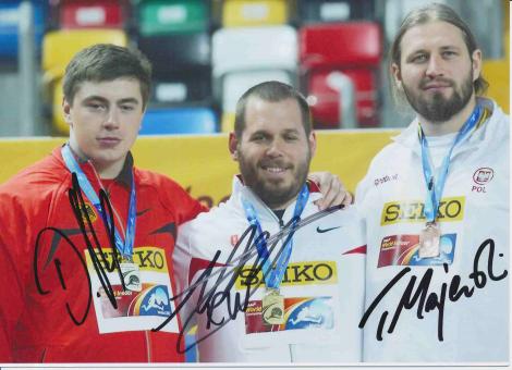 David Storl & Tomasz Majewski Kugel  Leichtathletik Autogramm 13x18 cm Foto original signiert 