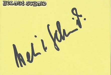 Helmut Schmid † 1992   Film & TV Autogramm Karte original signiert 