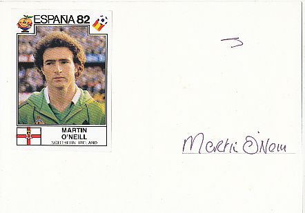 Martin O'Neill  Nordirland  WM 1982  Fußball Autogramm Karte  original signiert 
