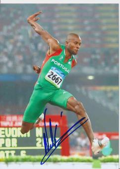 Nelson Evora  Portugal  Leichtathletik Autogramm 13x18 cm Foto original signiert 