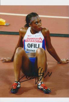 Cindy Ofili  Großbritanien  Leichtathletik Autogramm 13x18 cm Foto original signiert 