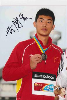Huang Bokai  China  Leichtathletik Autogramm 13x18 cm Foto original signiert 