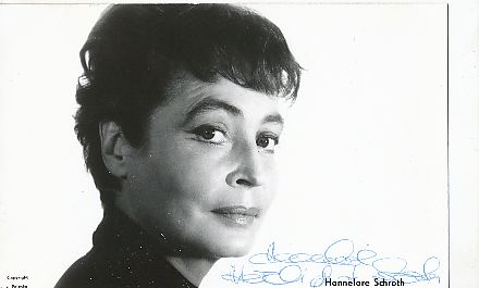 Hannelore Schroth † 1987  Film  &  TV  Autogrammkarte original signiert 