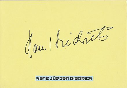 Hans Jürgen Diedrich † 2012   Film & TV Autogramm Karte original signiert 